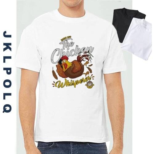 JKLPOLQ Summer Mens T-Shirt Print Short Sleeve Funny Chicken Whisperer TShirt Cotton Graphic Tops