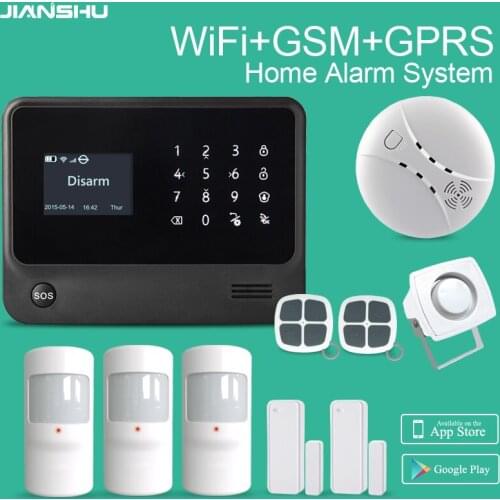 GSM WIFI Alarm System GSM Alarm Systems Smart Home Alarm Security Products Work with Smoke Detector APP control Home Alarm