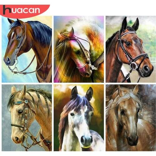HUACAN 5D DIY Diamond Painting Horse Home Decor Craft Kit Full Square Diamond Embroidery Animal Mosaic Handmade Gift