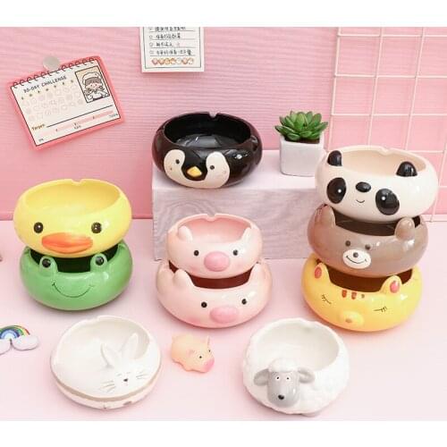 South Korea Cute Cartoon Animals Ceramic Ashtray Creative Large Coffee Table Vehicle Car Ashtray Mini Ashtray