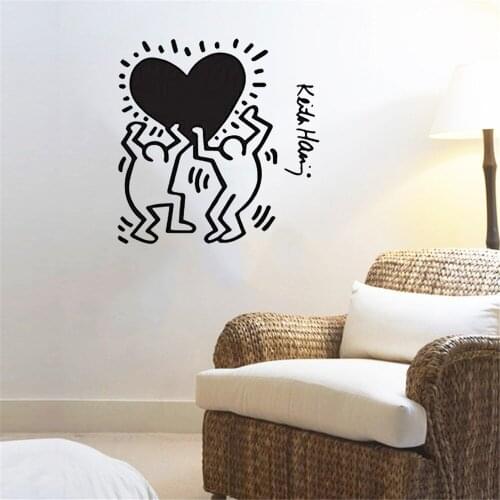 Keith Haring Wall Sticker Wandaufkleber Cool Street Wall Decal Vinyl Art Home Decoration Revocable DW4797