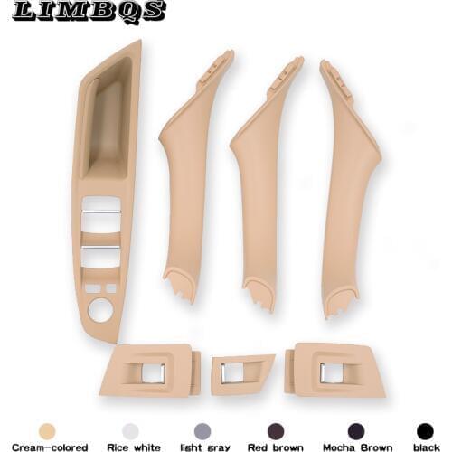 7 pcs car interior door window handle cover design for bmw f10 f11 6 colors left hand drive inner door panel pull replace trim