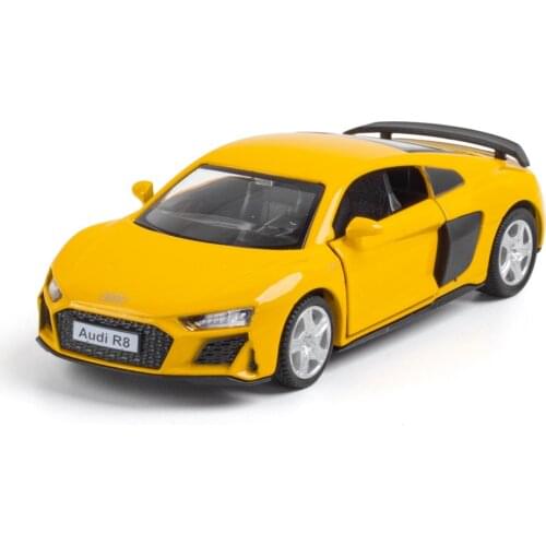 Diecast 1:36 Miniature Scale Audi R8 Coupe Alloy Car Model Metal Vehicles Children Gifts Collection New Christmas Toys for Boys