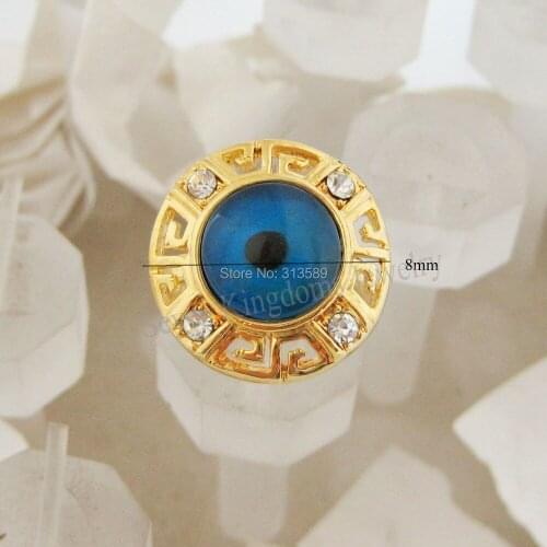 MIN ORDER 10$ CAN MIX DESIGN /NEW - GOLD GP OVERLAY GREAT Santa Lucia EYE/ EVIL EYE RING SIZE 6 7 8 CZ STONE/GREAT GIFT