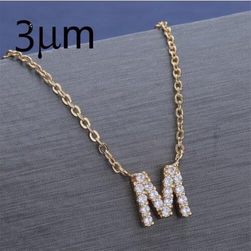 Duoying Fashion Zirconia Necklace Stone Initial letters Necklace Personalized Copper Personalized Necklace For Women Cute Gifts