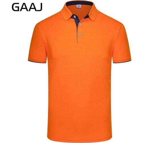 GAAJ Contrast Color Collar 65% Cotton 200g Mens Polo Shirt T-shirt Clothing Blouses Blouses Business Short Slee Polos Men 12F29