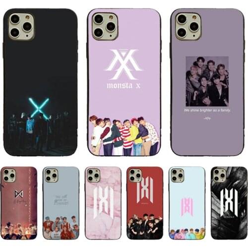 YNDFCNB Kpop grupo Menino Monsta X Soft Phone Case Capa For iPhone 11pro 12pro MAX 8 7 6 6S Plus X XS MAX 5 5S SE XR Fundas Capa