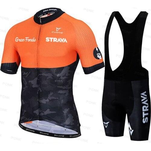 2021 New STRAVA Pro Bicycle Team Short Sleeve Maillot Ciclismo Mens Cycling Jersey Summer breathable Cycling Clothing Sets