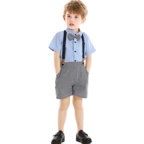 Baby boy summer clothes set fashion wedding party kids boy clothing lovely 2020 new style boys infant clothing t-shirt+pants