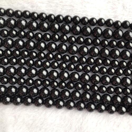 Discount Wholesale Black Spinel Spinell Pleonaste Round Loose Beads 4-16mm DIY Jewelry Necklaces or Bracelets 15" 06035