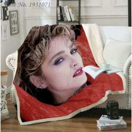 Throw Blanket Singer Madonna 3D Velvet Plush Blanket Bedspread for Kids Girls Sherpa Blanket Couch Quilt Cover Travel