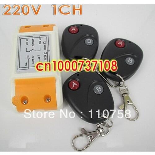 RF wireless remote control Radio Controllers/Switch #1 Receiver&3 Transmitter 220V 10A Learning code output way adjustable