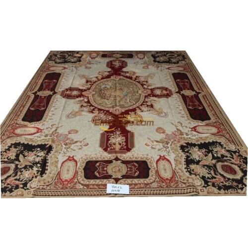 Wool french aubusson rug living room en 305CMX427CM (10 'X 14') YM22gc156aubyg6