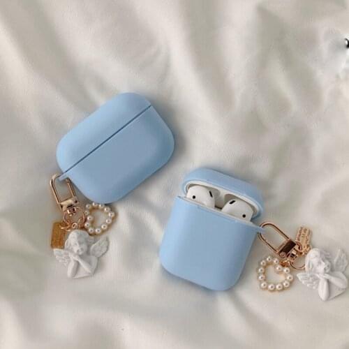 For AirPods Case AirPods 2 Case Cute Love Heart Pearl Cartoon Keychain Silicone Earphone Case Cover AirPods2 Fundas