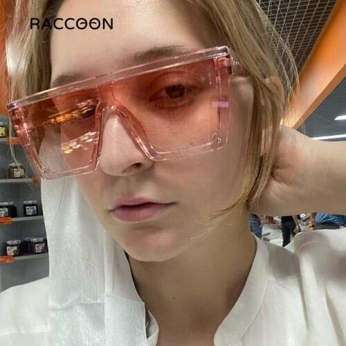 2021 New Vintage Black Square Sunglasses Women Oversized Big Frame Sun Glasses Female Male Luxury Brand Designer Shades Eyewear