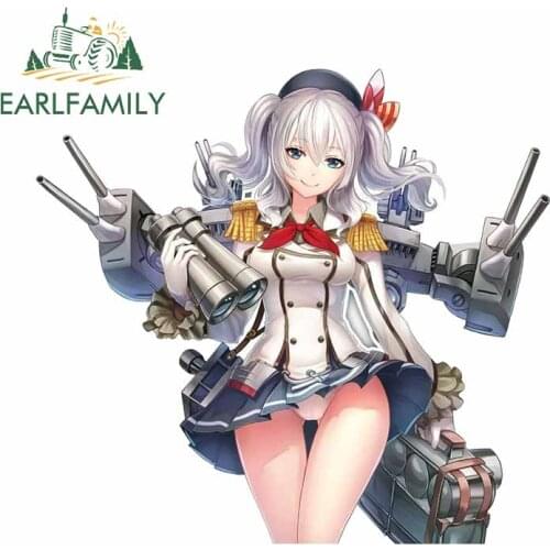 EARLFAMILY 13cm X 9.8cm for Mecha Female Warrior Double Ponytails Refrigerator Car Sticker Cartoon Decal Laptop VAN Car Styling