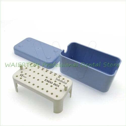 1Pc New Dental Plastic Endo Box With A Ruler for Files dental endo container