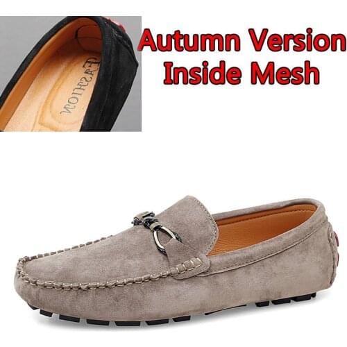 Men Flats Slip-On Suede Leather Shoes Casual Male Shoes Driving Moccasin Soft Loafers