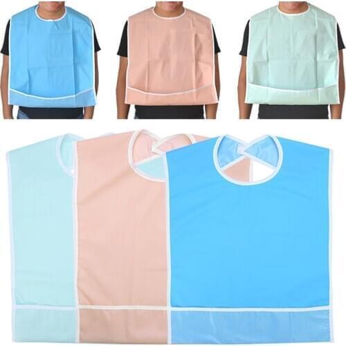 Waterproof Adult Mealtime Bib Elder Old Men/Women Wearable Dinner Feeding Clothes Clothing Protector Dining Aid Protector Aprons