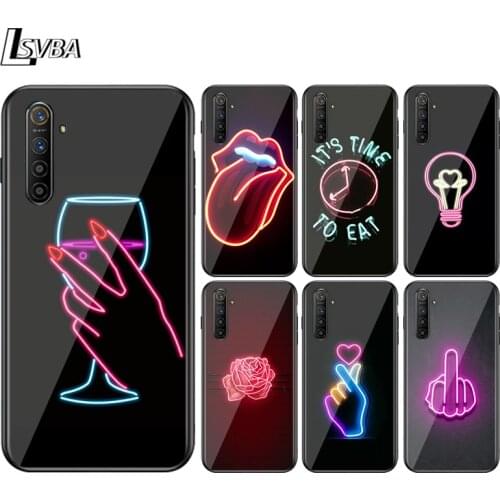 Funny neon sign For OPPO Find X3 X2 F19 F17 RX17 F15 R15X K5 K3 K1 R9S F11 F9 F7 F5 Neo Pro Lite Black Phone Case