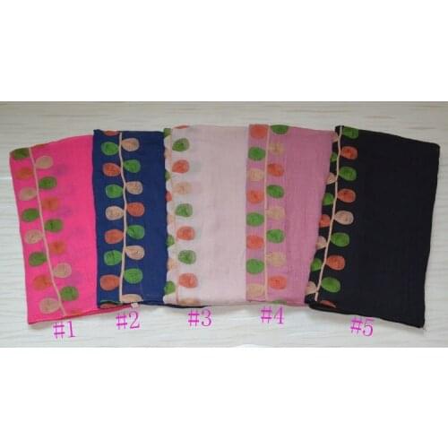 Ladies spring scarves plain cotton hijab,from india,Muslim hijab,cotton Stereo embroidery scarf,pashmina scarf Women cape,wrap