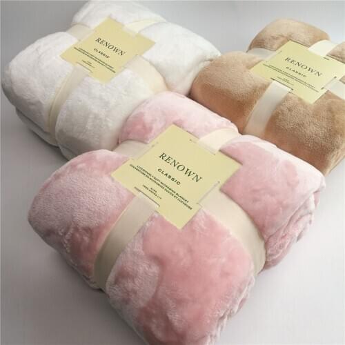 Winter Soft Warm solid color thicken Jacquard Faux rabbit fur Coral Flannel Blanket Sheet Bedspread bed sofa throw blankets