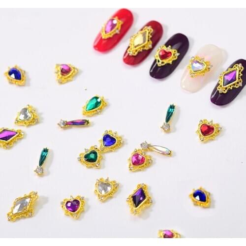 10Pcs Geometric Shape Faux Crystal 3D Nail Art Decorations Fingernail Ornament DIY Nail Art Accessories Manicure tools