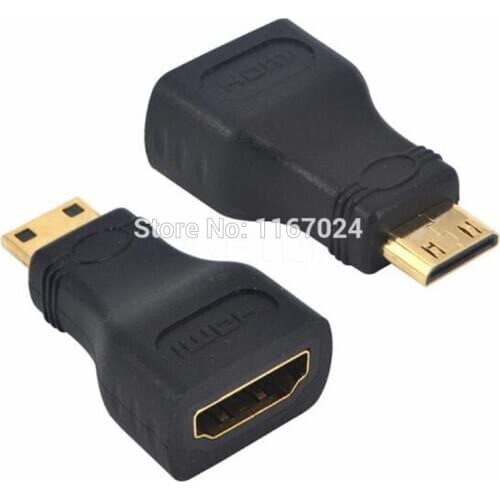 100Pcs Gold-Plated 1080P micro hdmi Mini Male HDMI To Standard HDMI Female Extension Adapter Female To Male F-M HDMI Converter