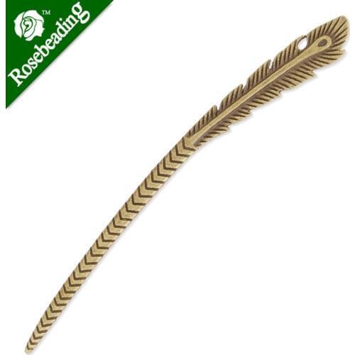15x158mm Antique Bronze Hair Stick,feather,Metal Hair Stick, Hair Accessories,Hair Sticks Hairpin,10PCS/lot-C3902