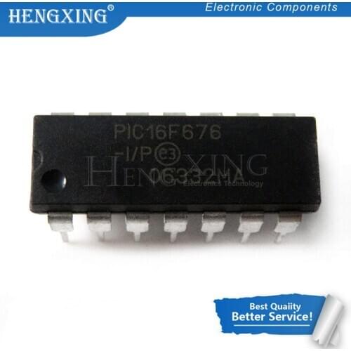 2pcs/lot PIC16F676-I/P PIC16F676-IP PIC16F676 DIP-14 New original In Stock