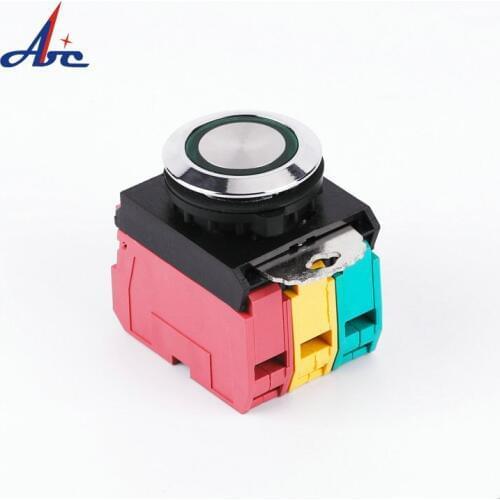 22mm Ring LED Light Switch Metal Momentary/Self-locking High Actuator 10A 110V/220V/380V/440V Waterproof IP65 Push Button Switch