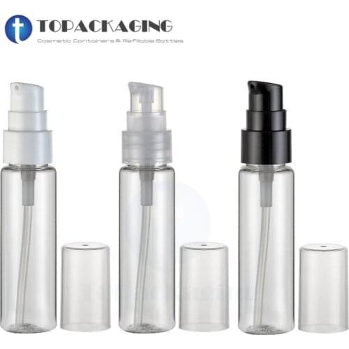 30PCS*30ML Lotion Pump Bottle Clear Plastic Cosmetic Container Empty Shower Gel Refillable Packing Essence Oil Sample Shampoo