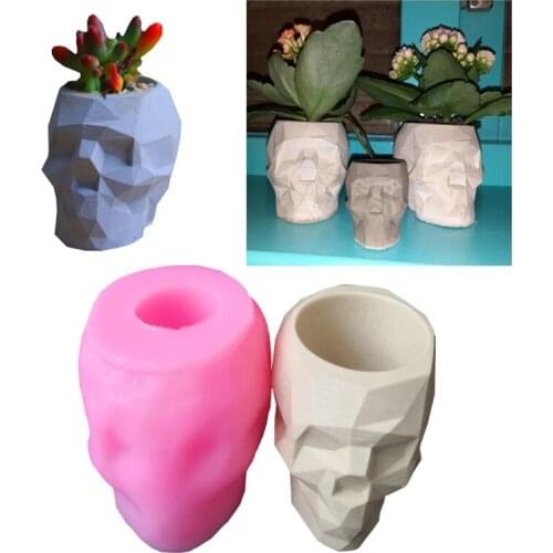 Skull Flower Pot 3D Candle Soap Mould DIY Candle Epoxy Mold Handmade Candles Aroma Wax Soap Molds for Decoration