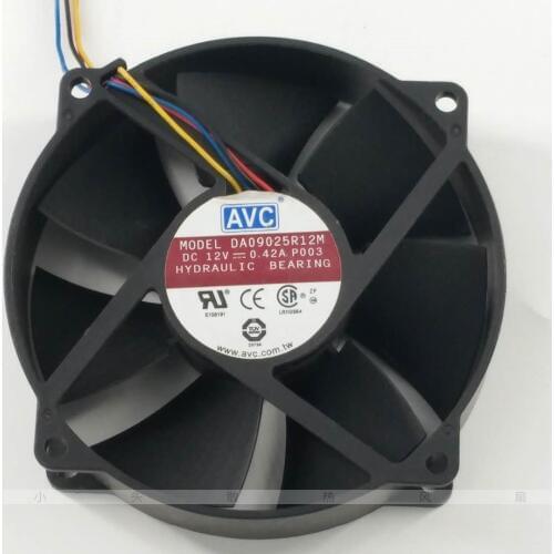AVC DA09025R12M DC 12V 0.22A 90x90x25mm 4-wire Server Cooling Fan