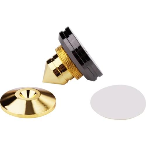 4pcs Speaker Spike Stand Feet Cone Base Pads Stick-on Turntable Subwoofer CD Audio Amplifier with Double-sided Adhesive