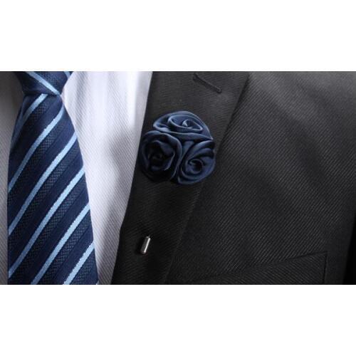 5Pcs New Style Best Man Groom Boutonniere Silk Satin Rose Flower men buttonhole Wedding Party Prom Man Suit Corsage Pin Brooch