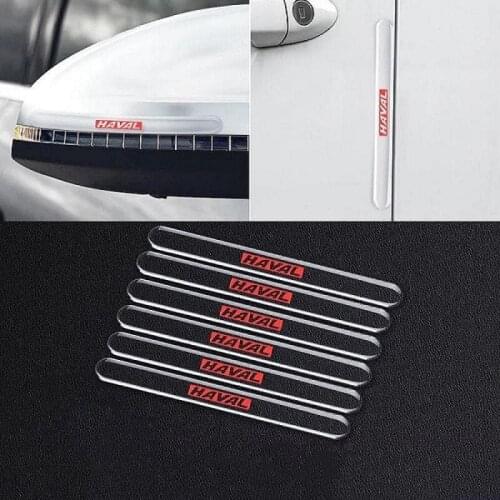 6PCS Car Door Edge Protection Guards Strip Rear View Mirror Cover Protector For Haval F7 H6 F7X H2 H3 H5 H7 H8 H9 M4 Accessories
