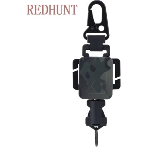 Anti-lost 2 In 1 Tactical Telescopic Hanging Buckle Keychain Outdoor Retractable Spring Rope Camping EDC Hook Accessories