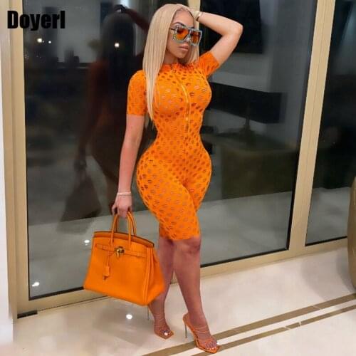 Hollow Out Sexy Rompers Womens Jumpsuit Shorts Summer Playsuit Overalls for Women One Piece Bodycon Jumpsuit Party Club Outfits