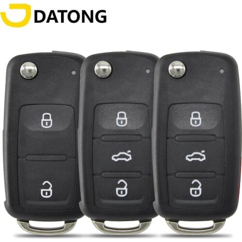 Datong World Filp Car Remote Key Shell Case For VW Volkswagen Beetle Caddy Golf Jetta Polo Tiguan Touran Replacement Key Housing