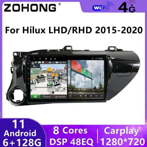DSP 4G Android 10 For Toyota Hilux 2015 2016 2017 2018 2019 2020 Car Multimedia Player GPS Navigation Autoradio DVD Radio 2 Din