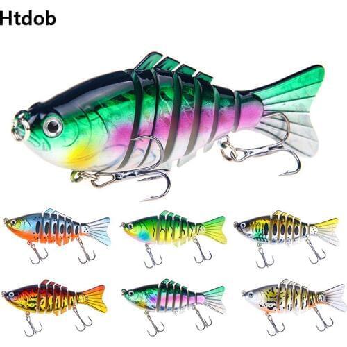 Htdob Swimbait 3D Laser Fishing bait 7 Sections 10cm 4" Fishing Lure 0.55oz 15.6g HOOK Fishing Tackle Artficial fishing lures