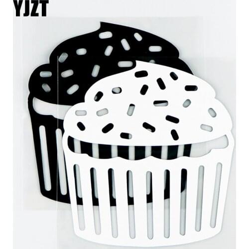 YJZT 11.5×12.6CM Personality Car Stickers Delicious Cake Vinyl Decals Car Window Art Decor Black / Silver 10A-0729