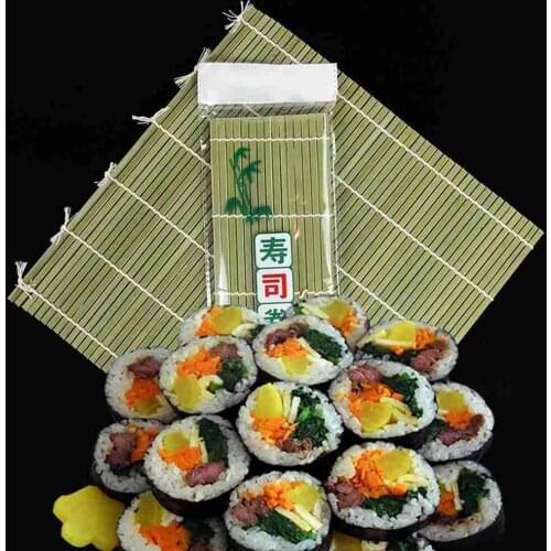 Sushi Tools Onigiri Rice Rollers Bamboo Sushi Curtain Accessories Rolls Cooking Rice Covered Sushi Kitchen Tools Mold J3J4