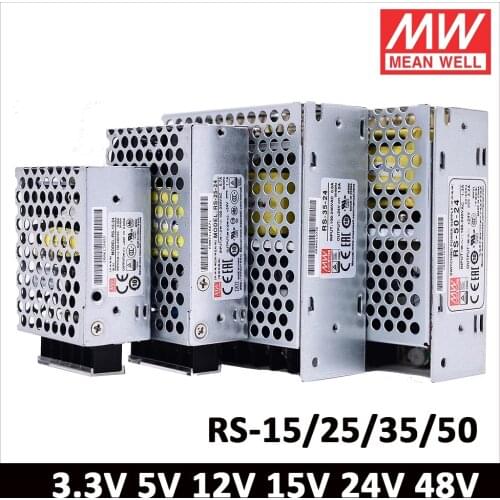 MEAN WELL RS-15 RS-25 RS-35 RS-50 3.3V 5V 12V 15V 24V 48V Meanwell Single Output Switching Power Supply