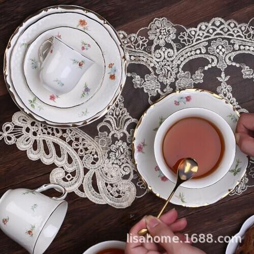 Exquisite coffee cup set European luxury ceramic cup home afternoon tea cup tea set dessert tray, Nordic coffee cup tableware