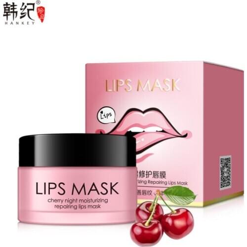 HENKEY lips mask repair lip wrinkles to improve for sleep Exfoliator lip balm nourish Carry bright lip color Night moisturizing
