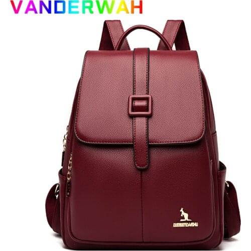 Fashion Ladies School bags High Quality Pu Leather Backpacks for School Teenagers Girls 2021 Designer Women Travel Backpack Sac