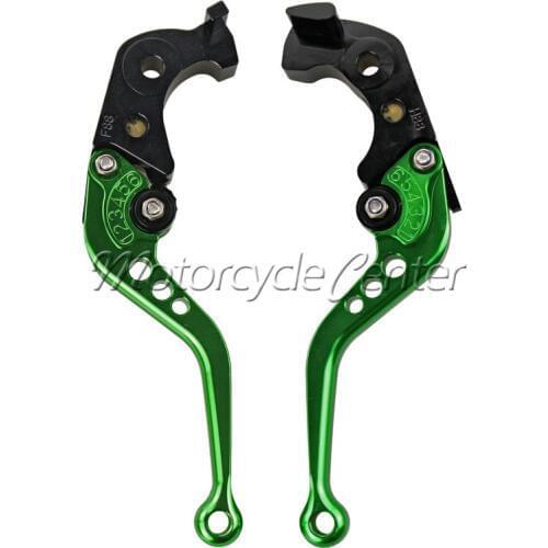 Motorcycle CNC Short Adjustable Brake Clutch Levers For Kawasaki Ninja 300R 300 EX300 250 250R EX250 2008-2014 Green Lever