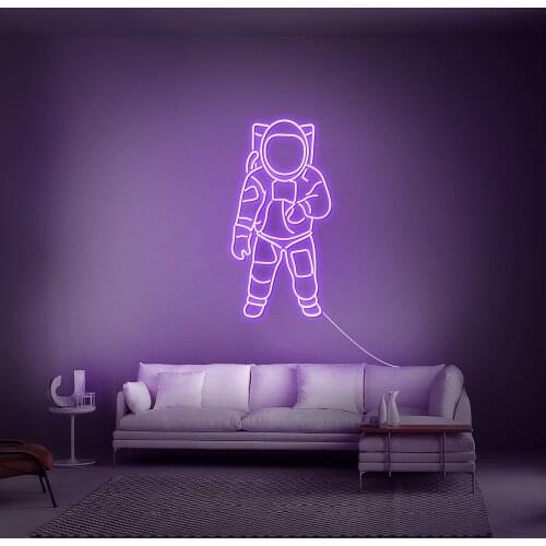 Custom Neon Monochrome/seven-color Dazzling RGB Lighting Astronaut Sign for Birthday Gifting Wall Bar Restaurant Wedding Decor
